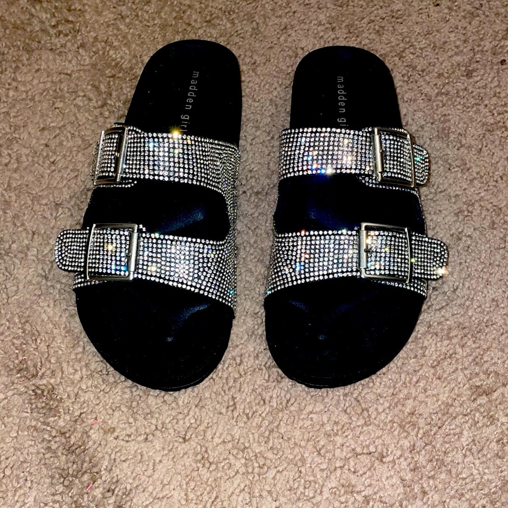 Glitter slide on sandals!